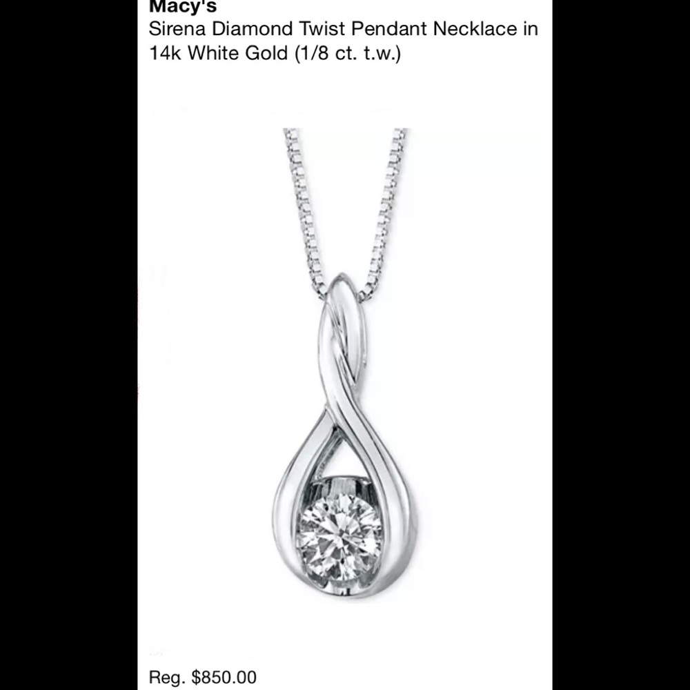 New in box 1/8 ct 14k white gold diamond pendant